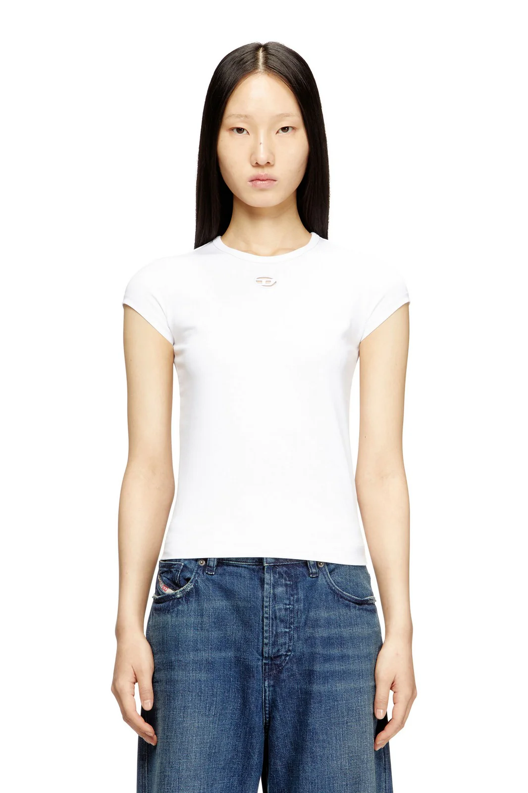 DIESEL T-shirt Donna T-ANGIE-OD MAGLIETTA A19912 0AFAA 100 100 - WHITE - Image 2