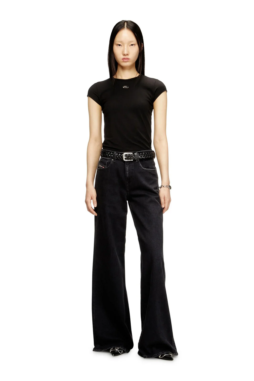 DIESEL T-shirt Donna T-ANGIE-OD MAGLIETTA A19912 0AFAA 9XX 004 - DEEP/BLACK - Image 2