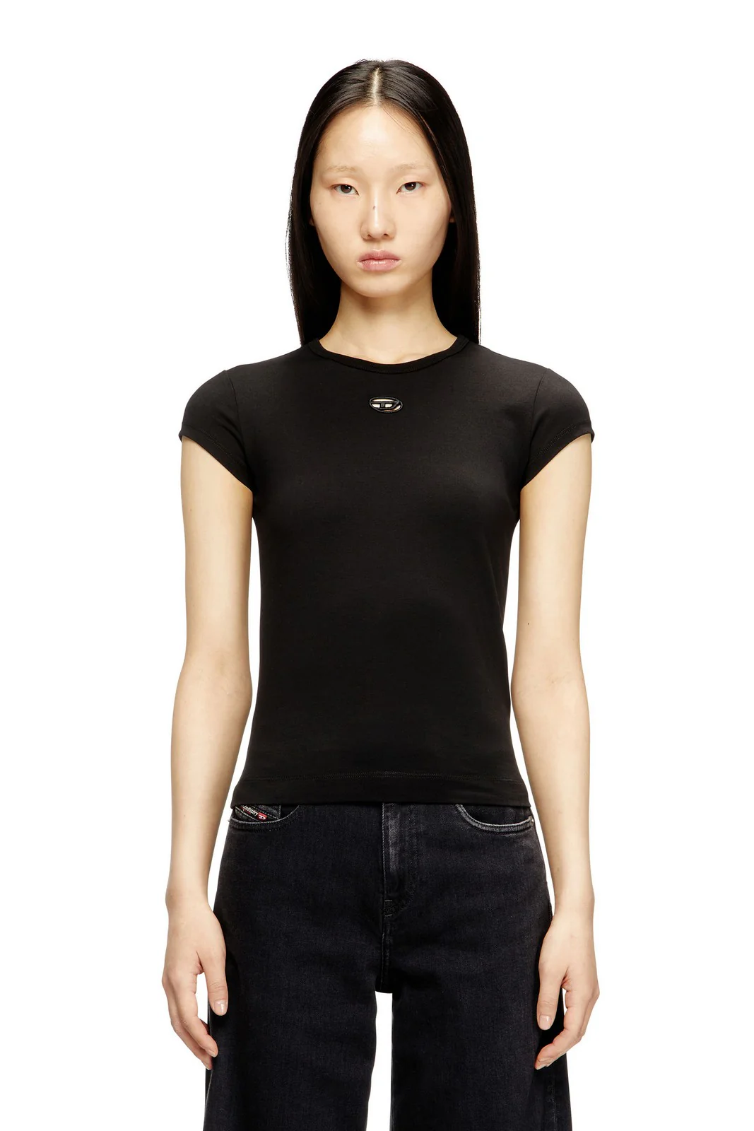 DIESEL T-shirt Donna T-ANGIE-OD MAGLIETTA A19912 0AFAA 9XX 004 - DEEP/BLACK - Image 4