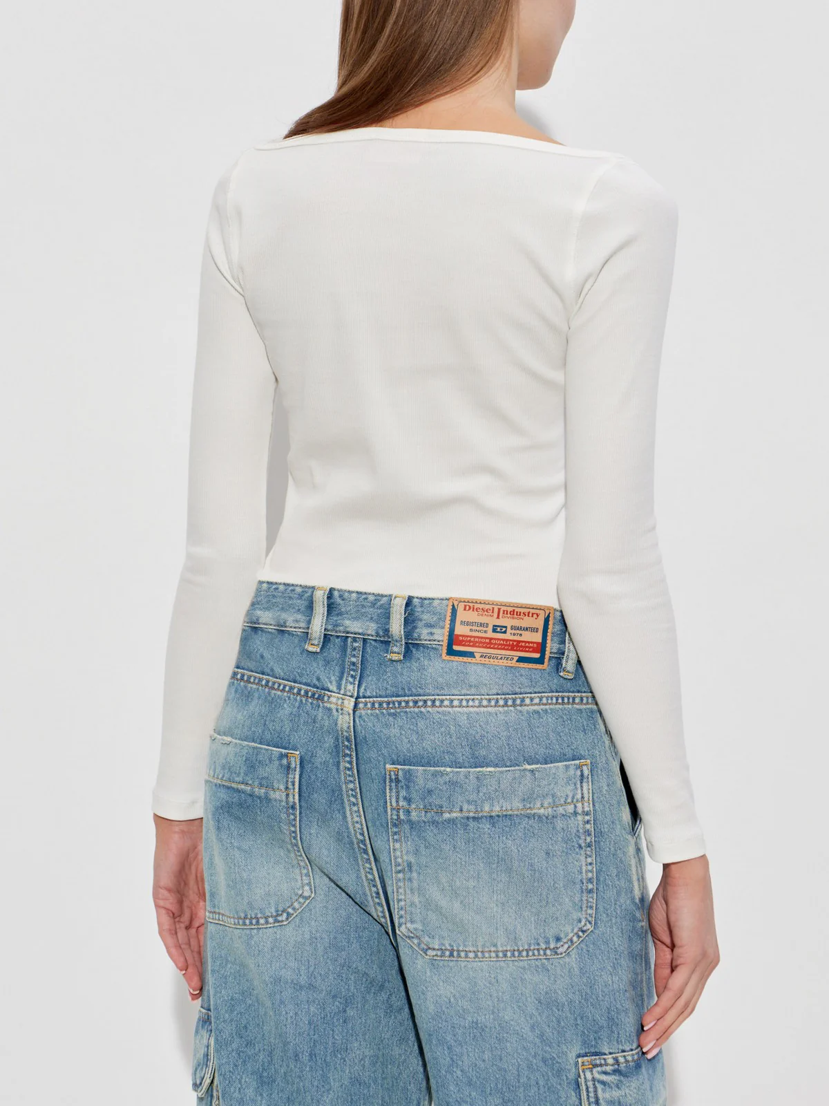DIESEL T-shirt Donna T-BAL-OD TOP A19909 0JMBA 141 104 - OFF/WHITE - Image 4