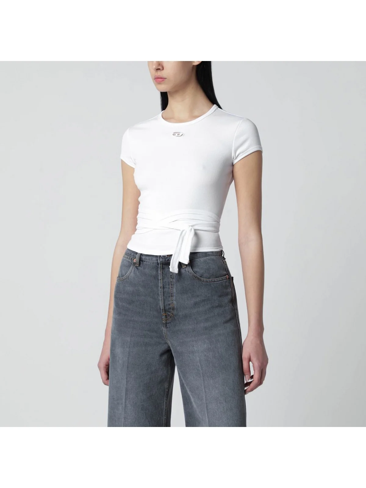 DIESEL T-shirt Donna T-BUNNY-TAIL-S1 TOP A21197 0EJAI 100 100 - WHITE - Image 2