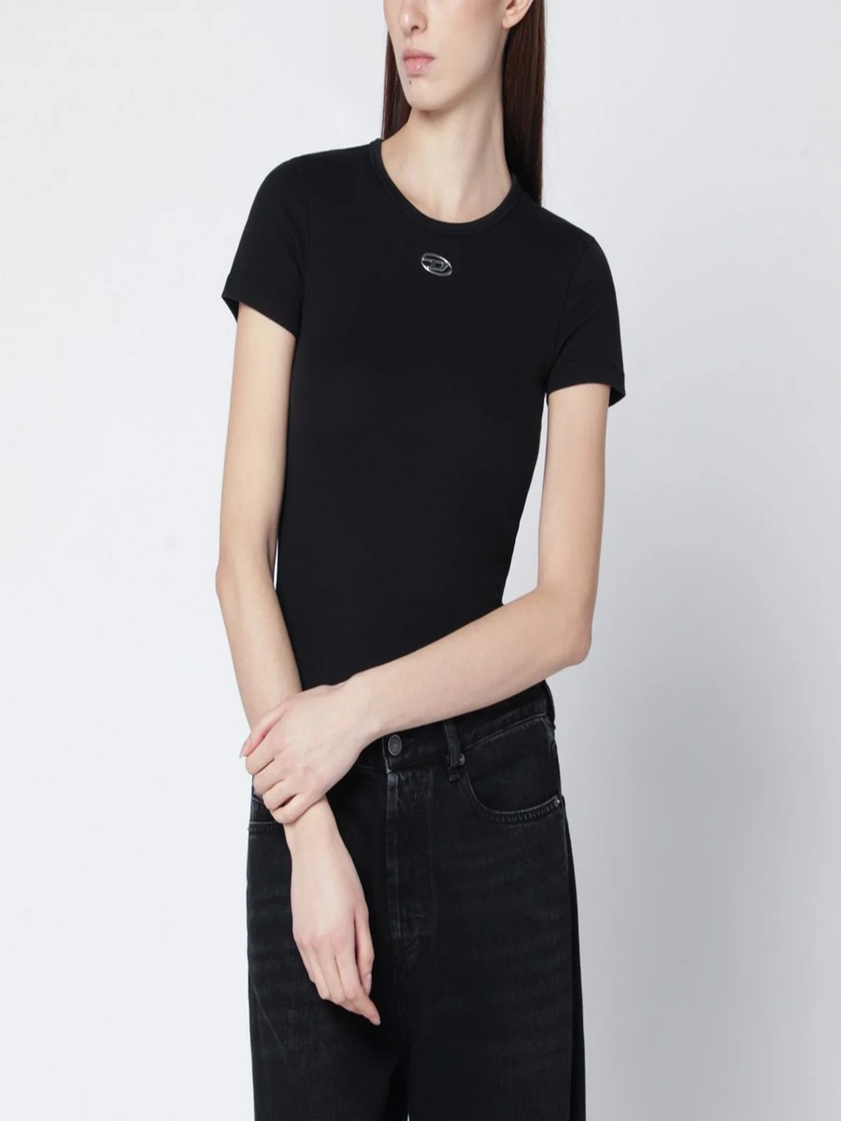 DIESEL T-shirt Donna T-ELE-LONG-OD TOP A19910 0JMBA 900 001 - BLACK - Image 2