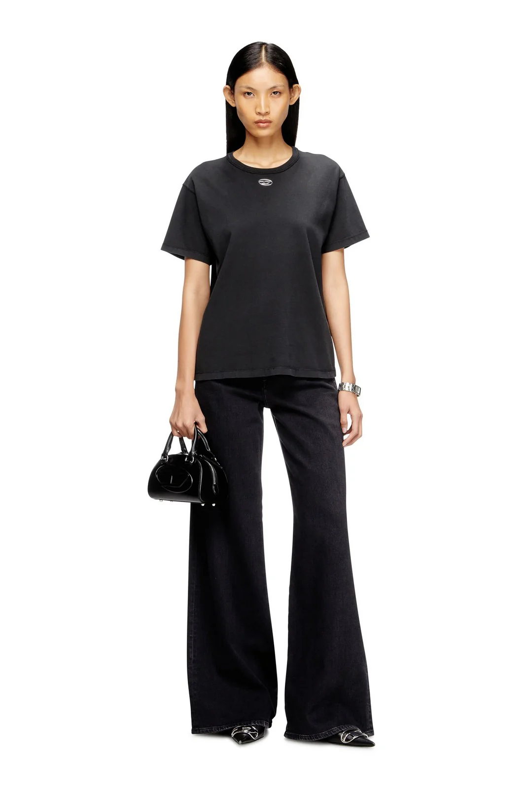 DIESEL T-shirt Donna T-NORMY-OD-S1 MAGLIETTA A20399 0JMBB 900 001 - BLACK - Image 4
