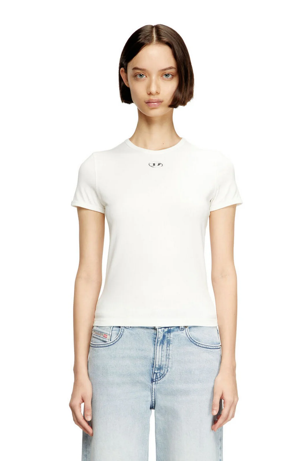 DIESEL T-shirt Donna T-UNCUTIESLONG-OD MAGLIETTA A19917 0AHQH 141 104 - OFF/WHITE - Image 2