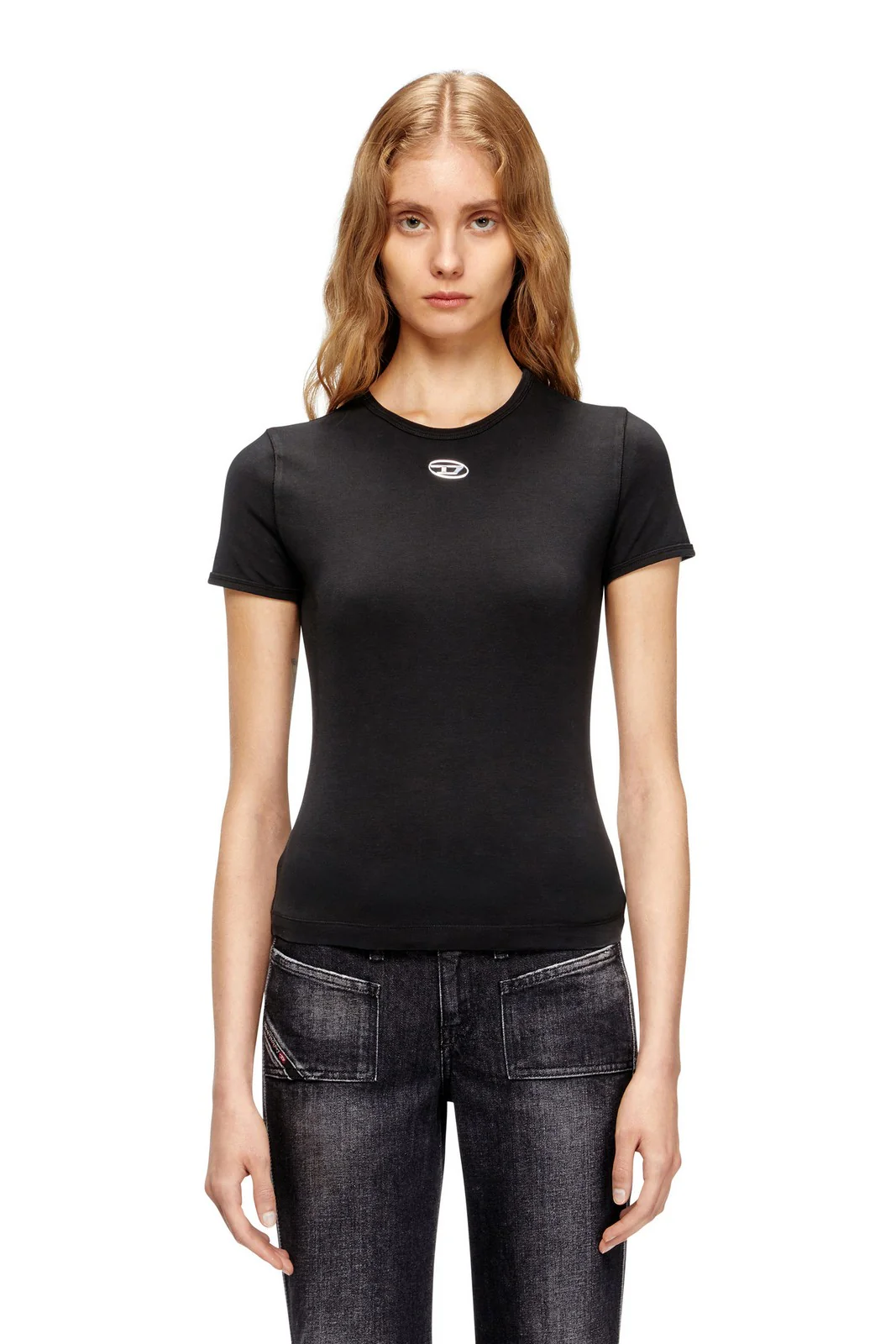 DIESEL T-shirt Donna T-UNCUTIESLONG-OD MAGLIETTA A19917 0AHQH 900 001 - BLACK - Image 2