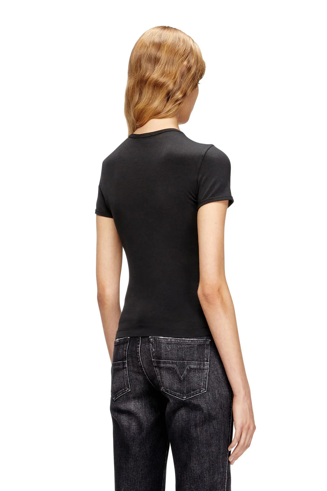 DIESEL T-shirt Donna T-UNCUTIESLONG-OD MAGLIETTA A19917 0AHQH 900 001 - BLACK - Image 3
