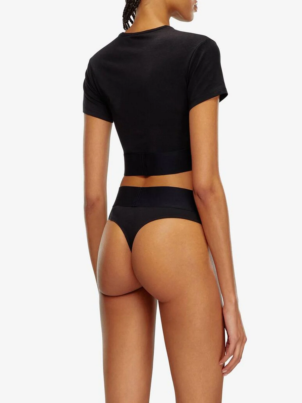 DIESEL T-shirt Donna UFTEE-SPORT-CROPPED-T-SHIRT MAGLIETTA A14593 0HMAU 9XX 001 - BLACK - Image 3