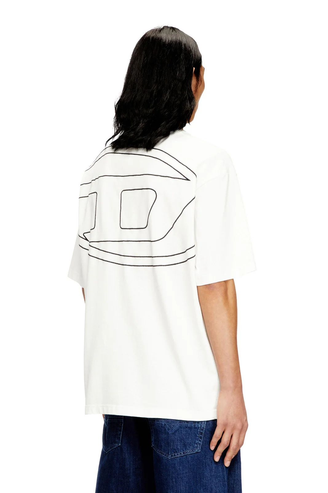 DIESEL T-shirt Uomo T-BOGGY-MEGOVAL-D MAGLIETTA A11302 0HGAM 100 Bianco - Image 2