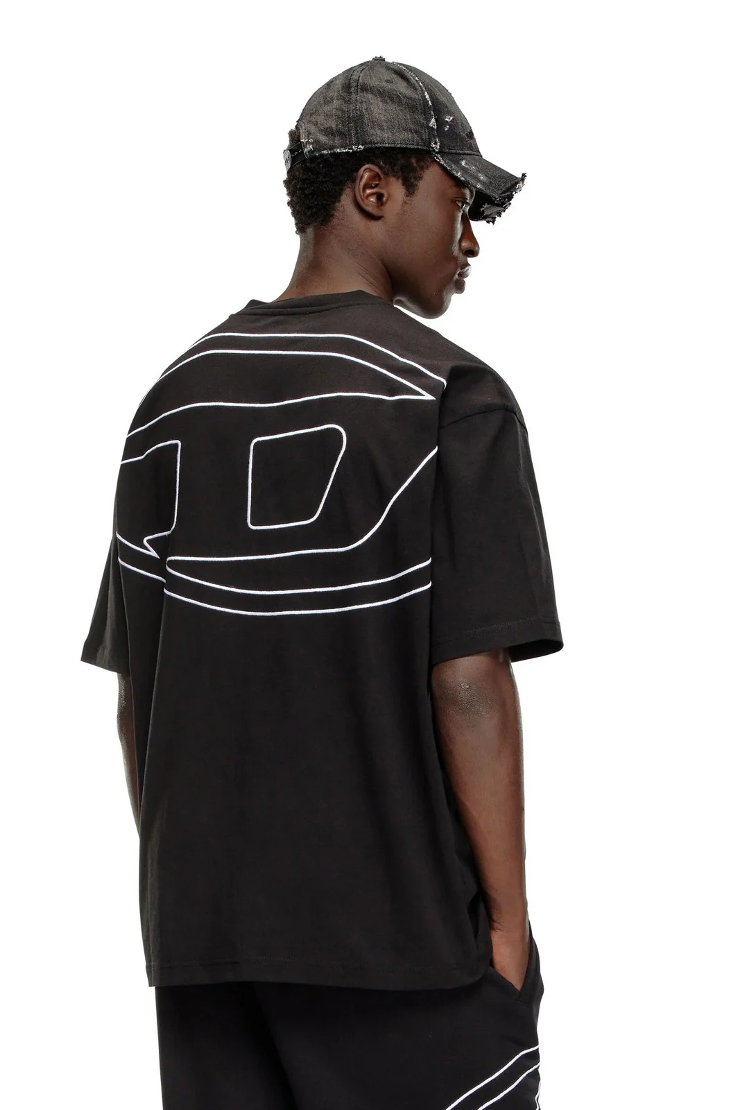 DIESEL T-shirt Uomo T-BOGGY-MEGOVAL-D MAGLIETTA A11302 0HGAM 9XX 004 - DEEP/BLACK - Image 2