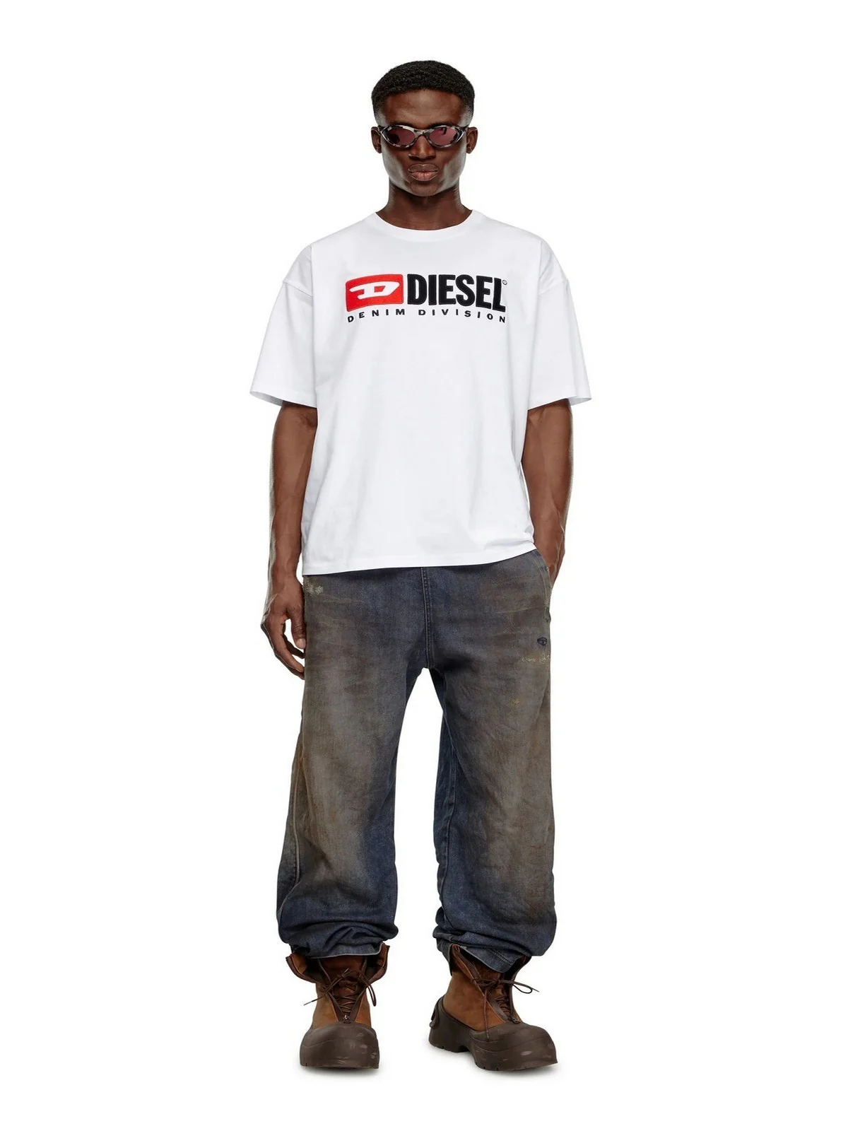 DIESEL T-shirt Uomo T-BOXT-DIV MAGLIETTA A14943 0GRAI 100 100 - WHITE - Image 2