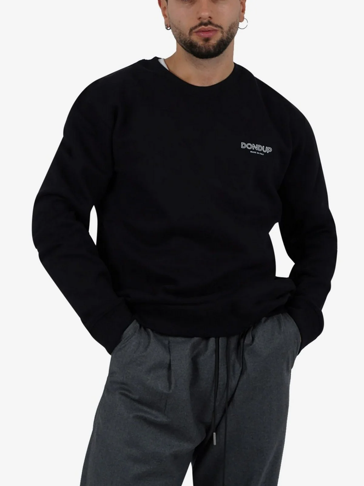 DONDUP Felpa Uomo FELPA UF641 KF0196U HY4 999 Nero - Image 2