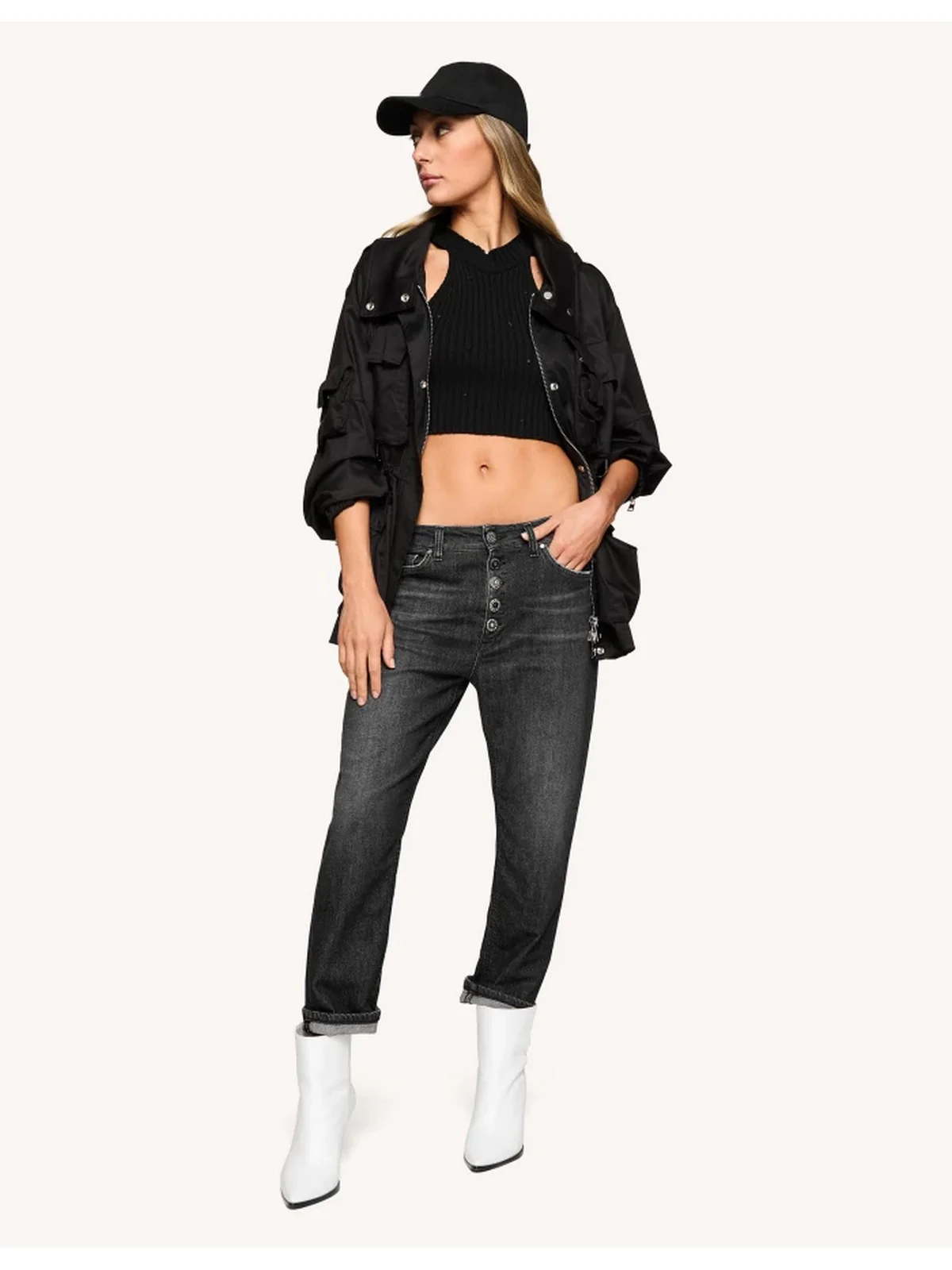 DONDUP Jeans Donna Koons gioiello DP268B DF0276D HA7 999 Nero - Image 4