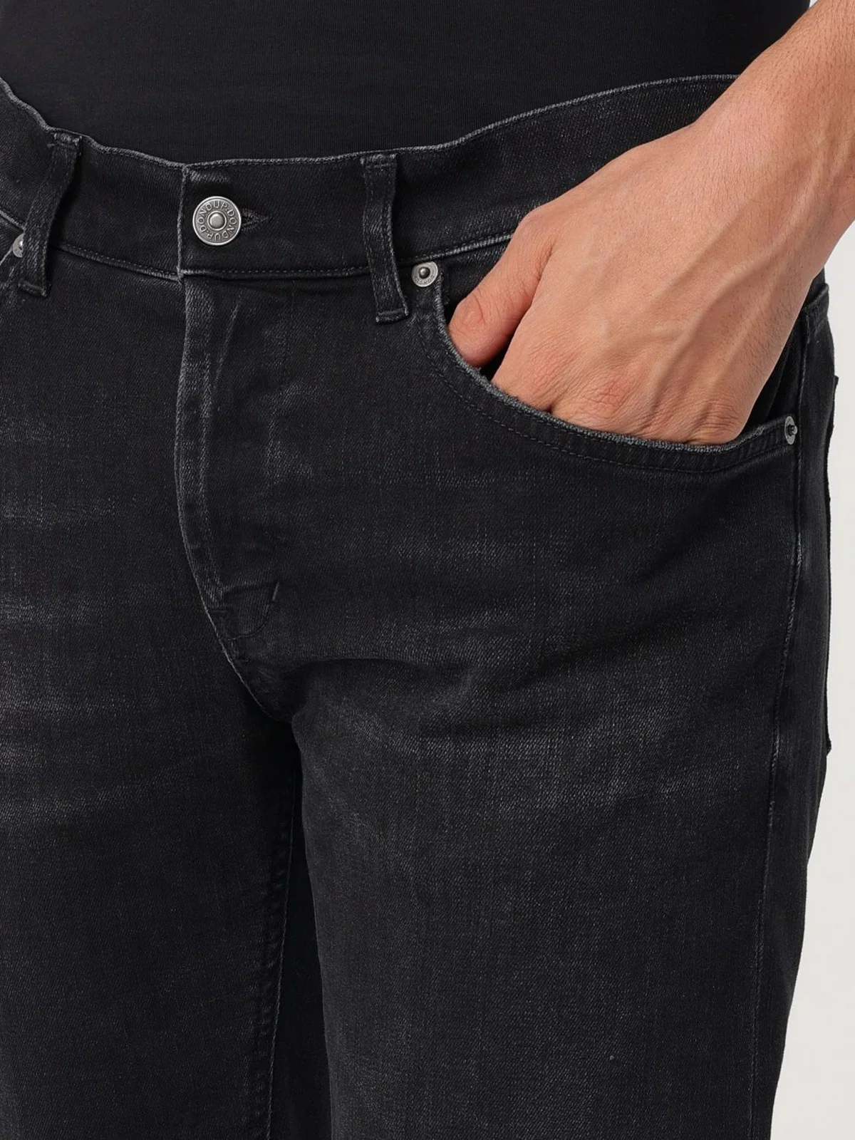 DONDUP Jeans Uomo PANTALONE GEORGE UP232 DSH337U HU3 999 Nero - Image 4
