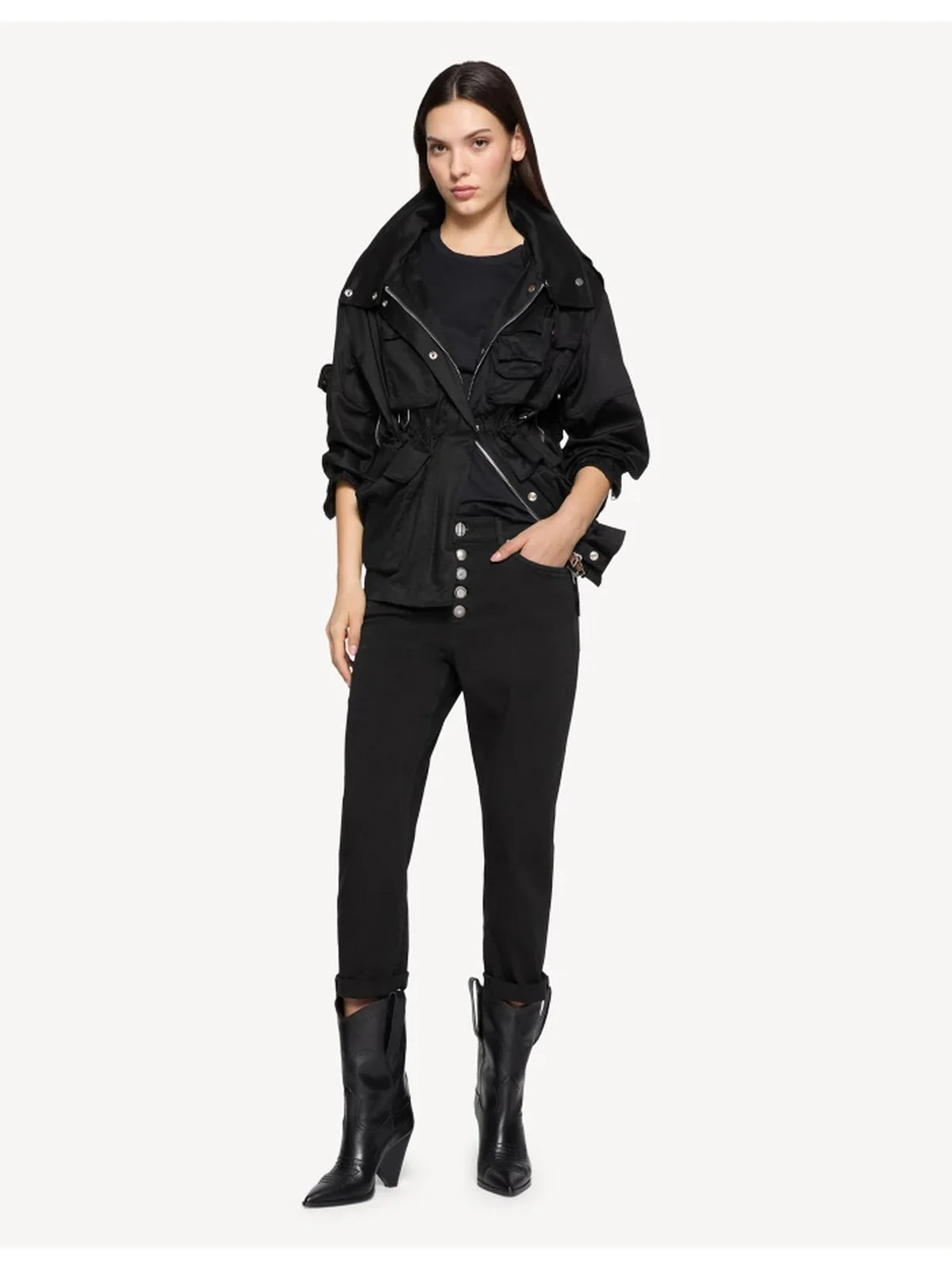 DONDUP Pantalone Donna Koons gioiello DP268B BS0030D PTD 999 Nero - Image 2
