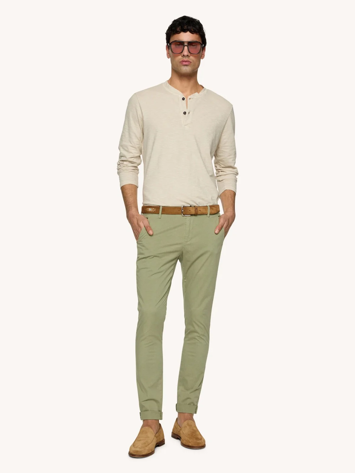 DONDUP Pantalone Uomo Gaubert UP235 GSE046U IZ1 606 Verde - Image 4