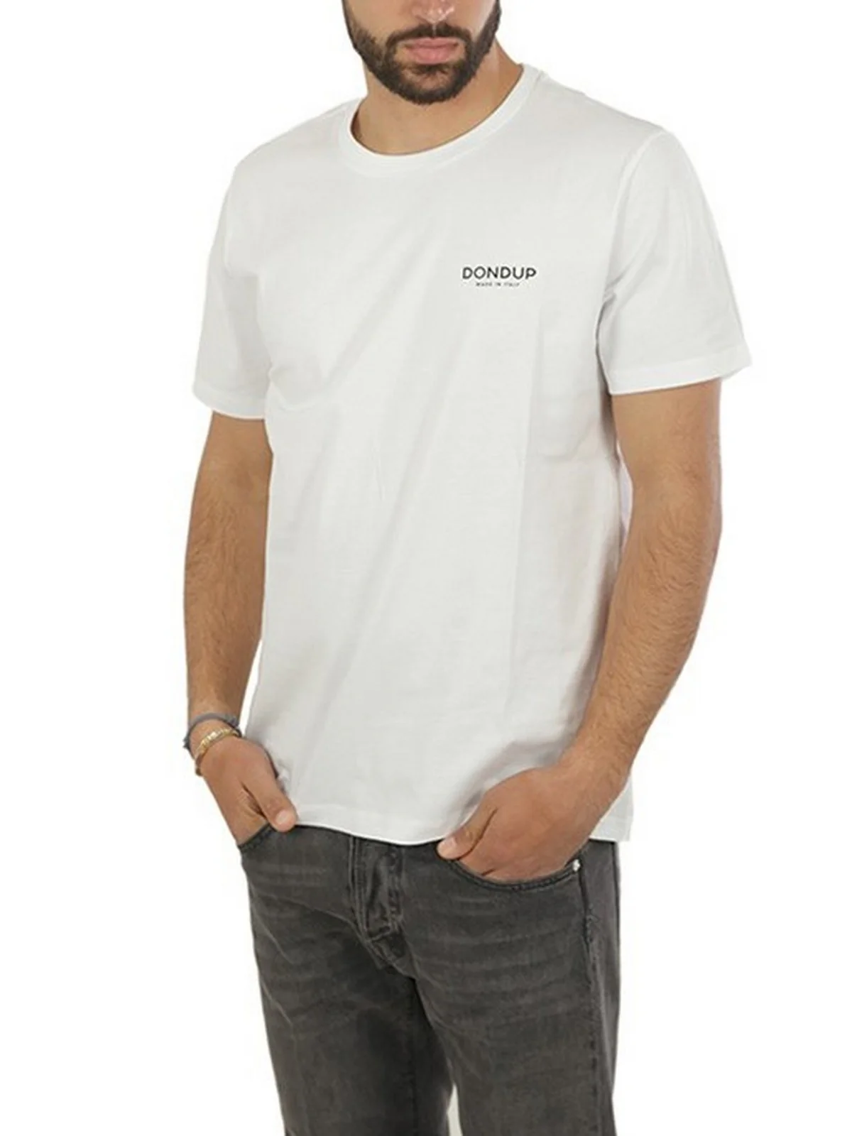DONDUP T-Shirt e Polo Uomo  US198 JF0309U HN5 000 Bianco - Image 3