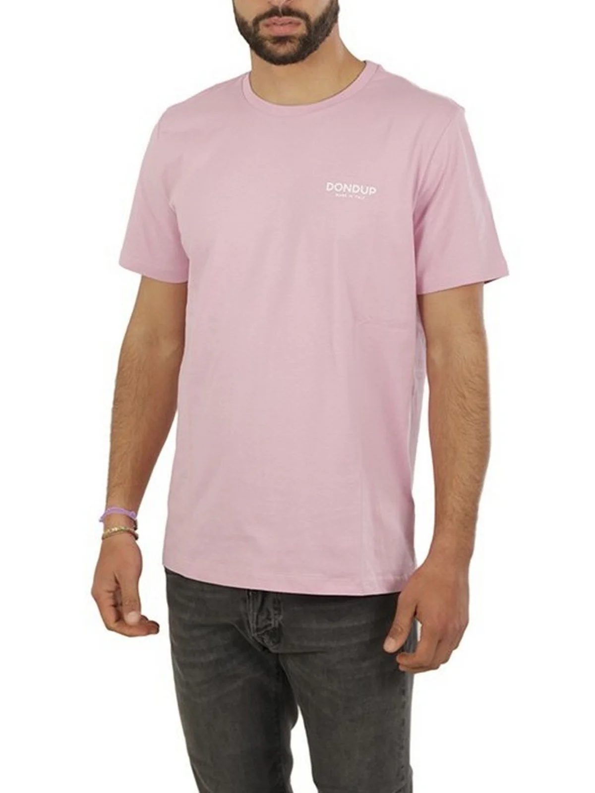 DONDUP T-Shirt e Polo Uomo  US198 JF0309U HN5 583 Rosa - Image 4