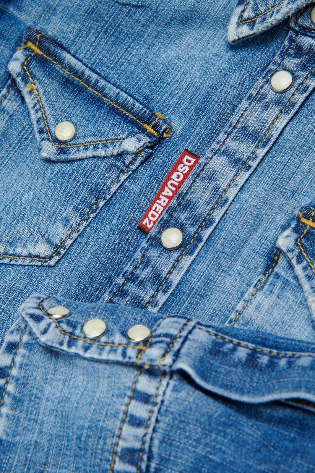 DSQUARED2 KIDS Camicia Unisex bambino  DQ2887 D0AFP DQ01 BLUE DENIM - Image 2