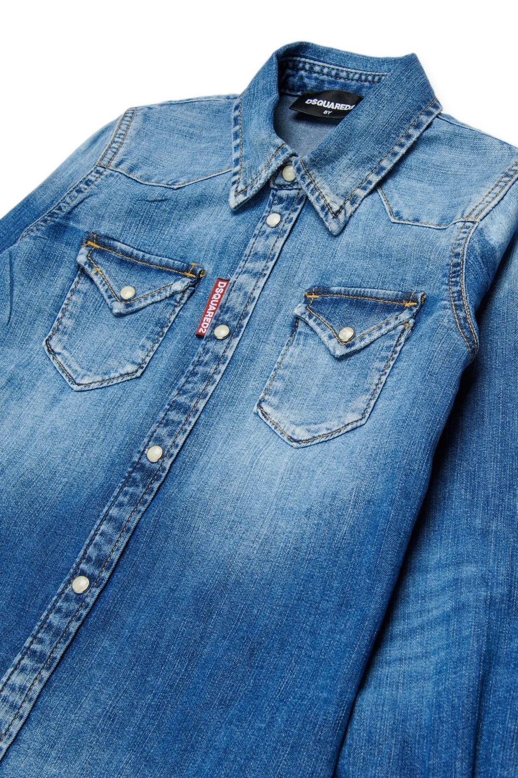 DSQUARED2 KIDS Camicia Unisex bambino  DQ2887 D0AFP DQ01 BLUE DENIM - Image 3