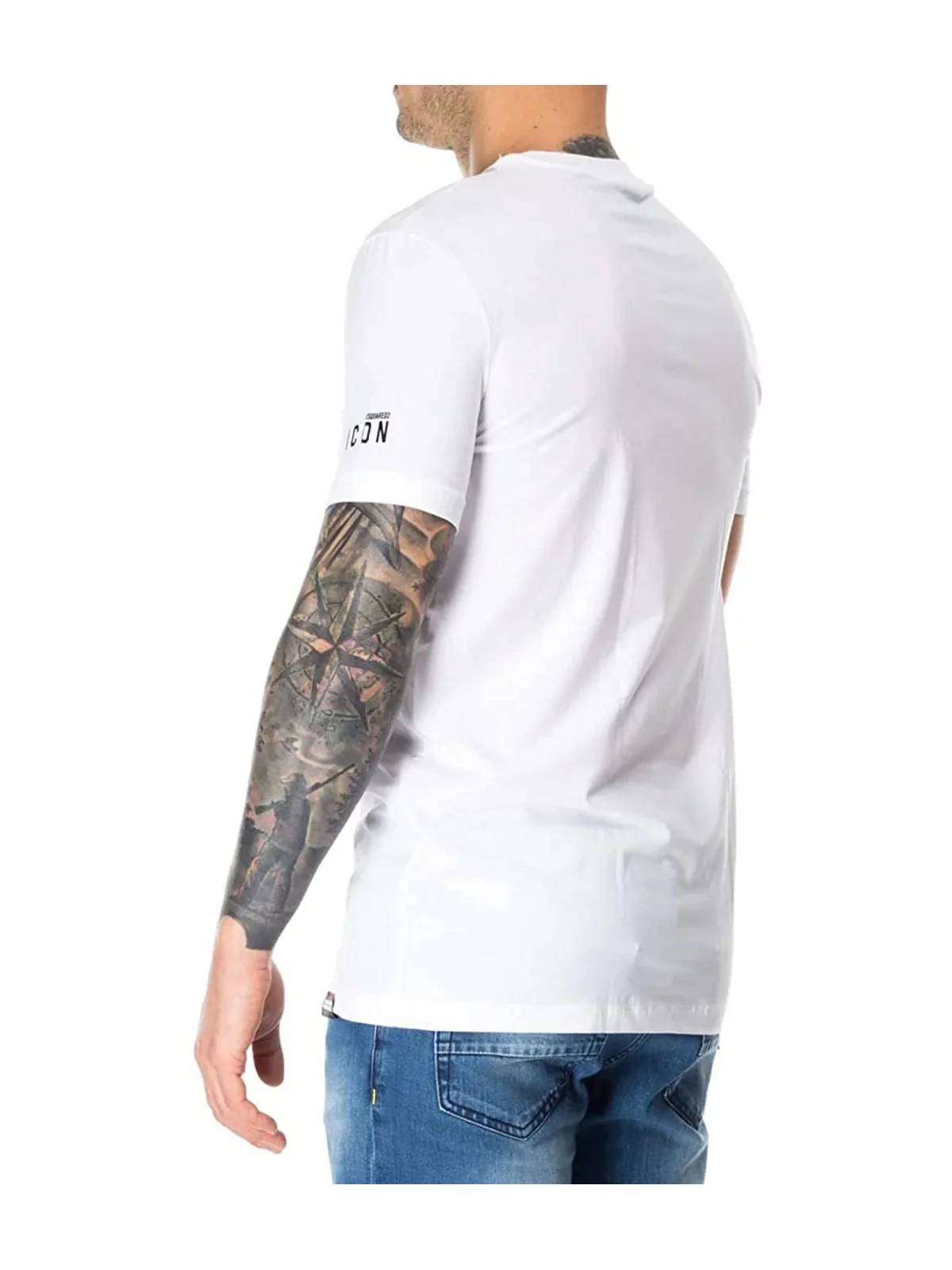 DSQUARED2 T-Shirt e Polo Uomo  D9M20447 100 Bianco - Image 3