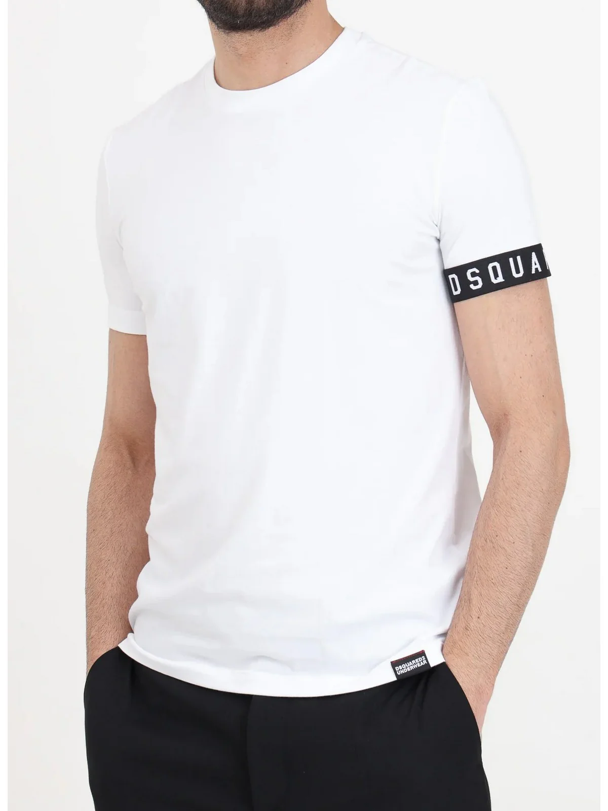 DSQUARED2 T-Shirt e Polo Uomo  D9M3S540 110 Bianco - Image 3
