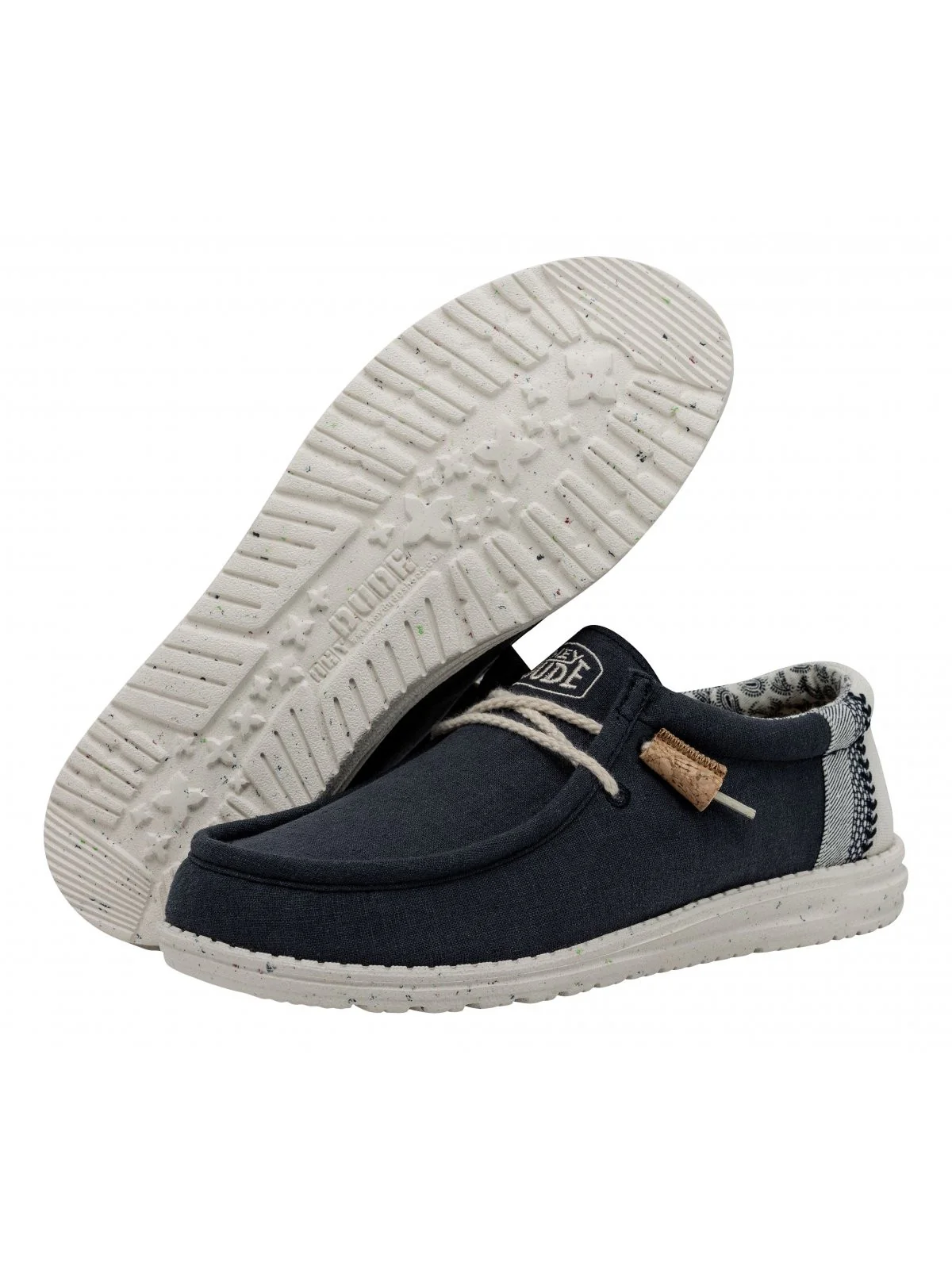DUDE Mocassino Uomo Wally linen natural HD.40015 410 Blu - Image 5