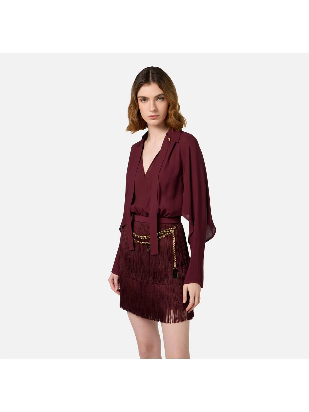 ELISABETTA FRANCHI Abito Donna  AB65446E2 CG3 Rosso - Image 3