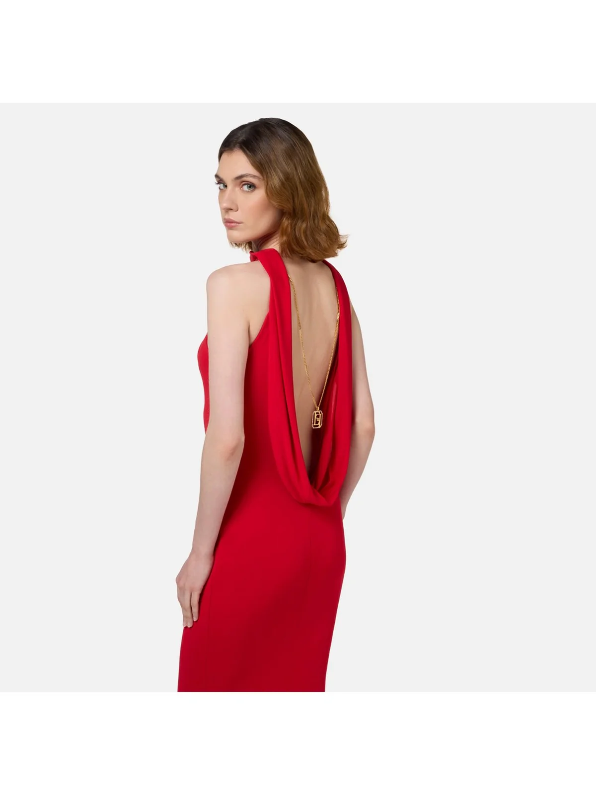 ELISABETTA FRANCHI Abito Donna  AB71647E2 CG5 Rosso - Image 3