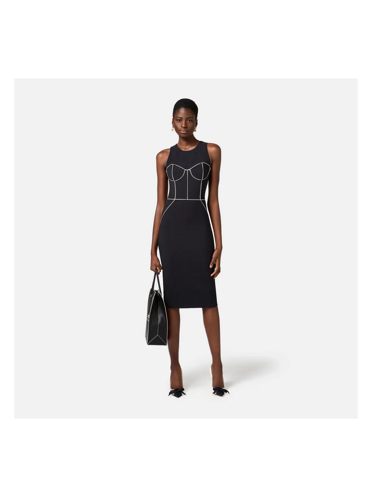 ELISABETTA FRANCHI Abito Donna  AB72451E2-685 Nero - Image 2