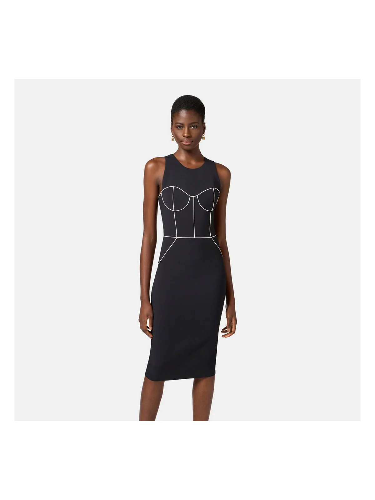 ELISABETTA FRANCHI Abito Donna  AB72451E2-685 Nero - Image 3