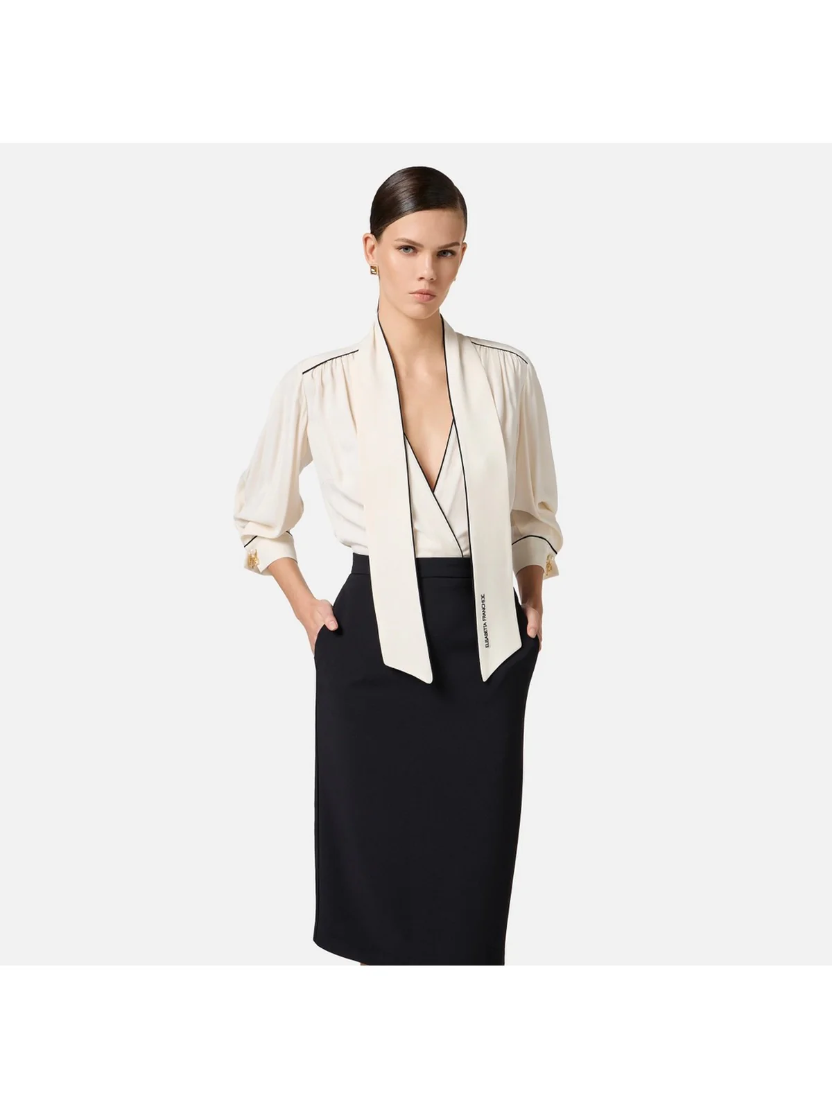 ELISABETTA FRANCHI Abito Donna AB77151E2-E84 Beige - Image 3
