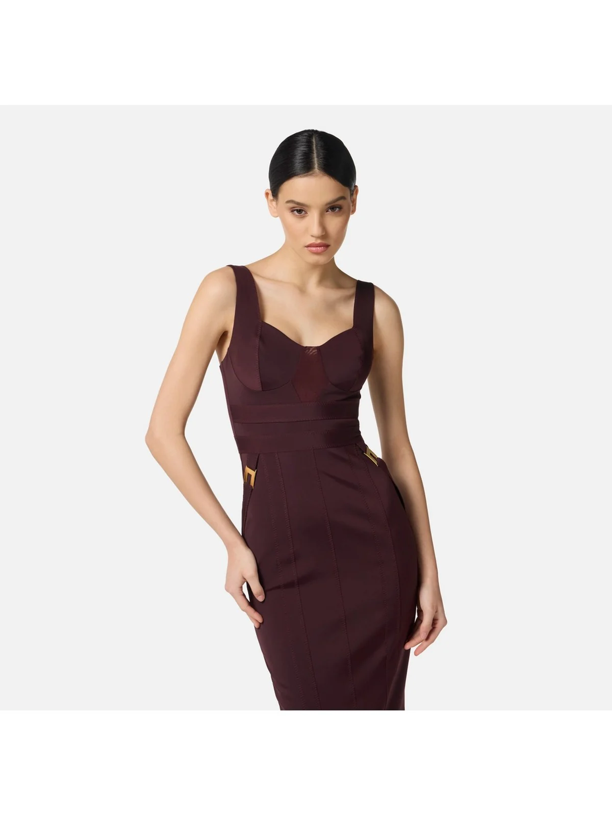 ELISABETTA FRANCHI Abito Donna  AB81056E2 EA4 MERLOT - Image 3