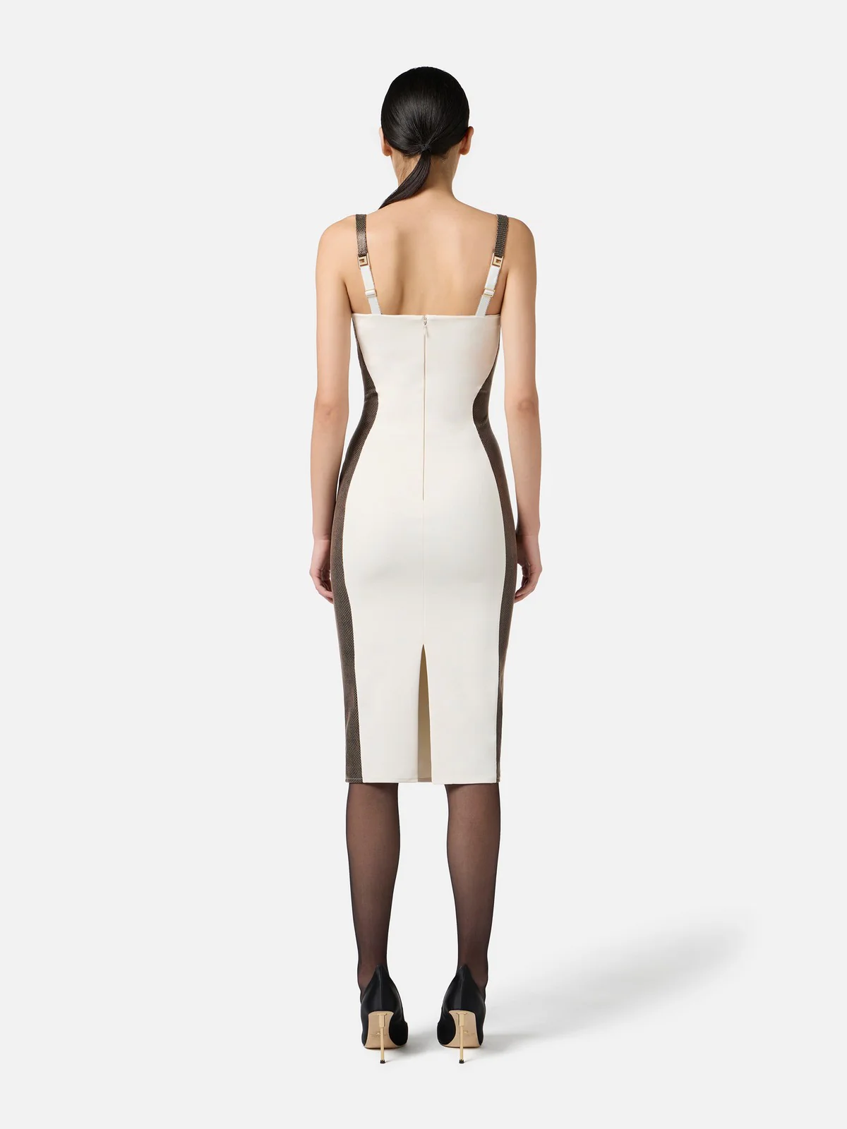 ELISABETTA FRANCHI Abito Donna  AB83857E2 EP5 MILK/LIZARD - Image 5