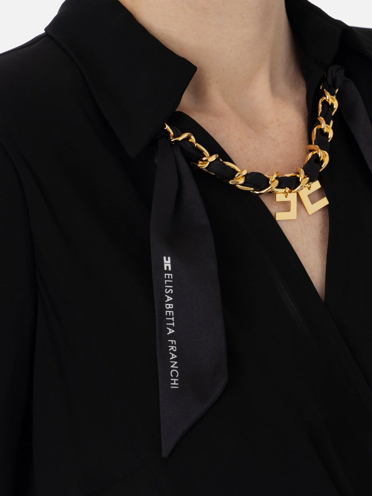 ELISABETTA FRANCHI Abito Donna  AB86352E2-110 NERO - Image 3