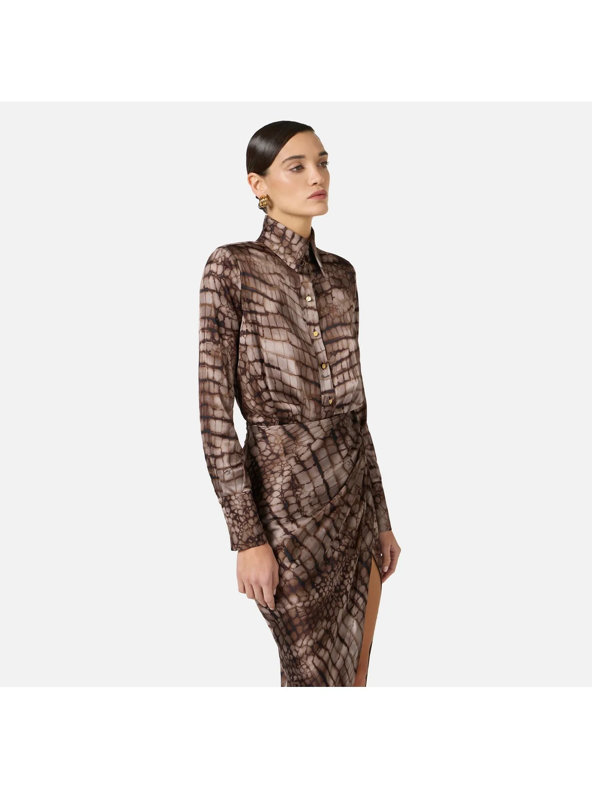 ELISABETTA FRANCHI Abito Donna  AB89261E2 644 CACAO - Image 4