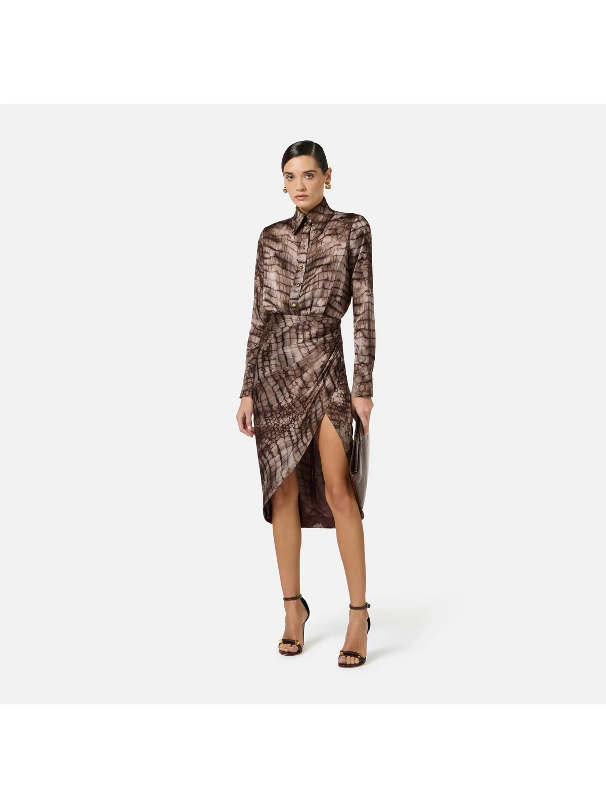 ELISABETTA FRANCHI Abito Donna  AB89261E2 644 CACAO - Image 5