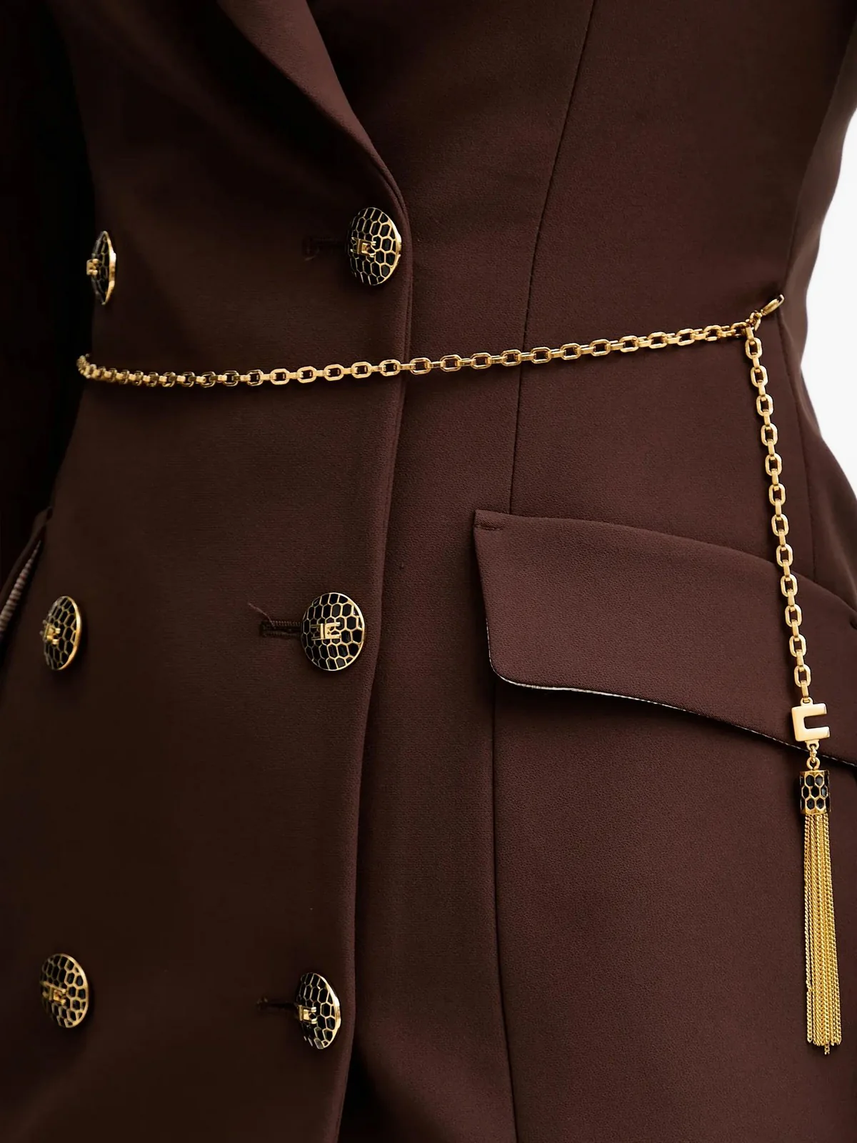 ELISABETTA FRANCHI Abito Donna AB89657E2 EA3 COFFEE - Image 5