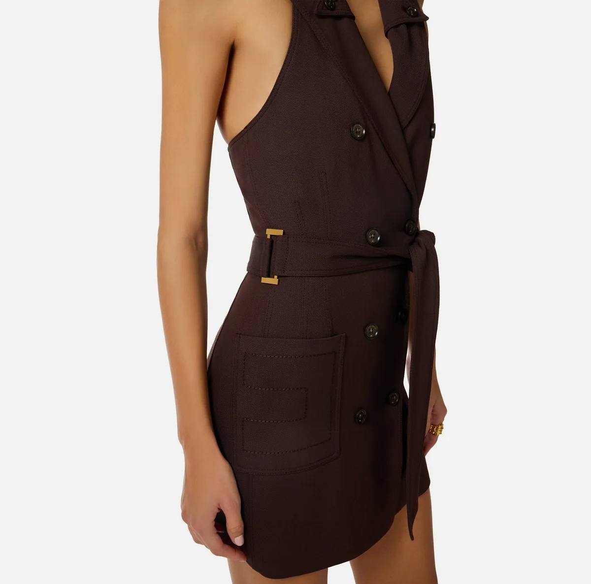 ELISABETTA FRANCHI Abito Donna AB91461E2 644 CACAO - Image 3