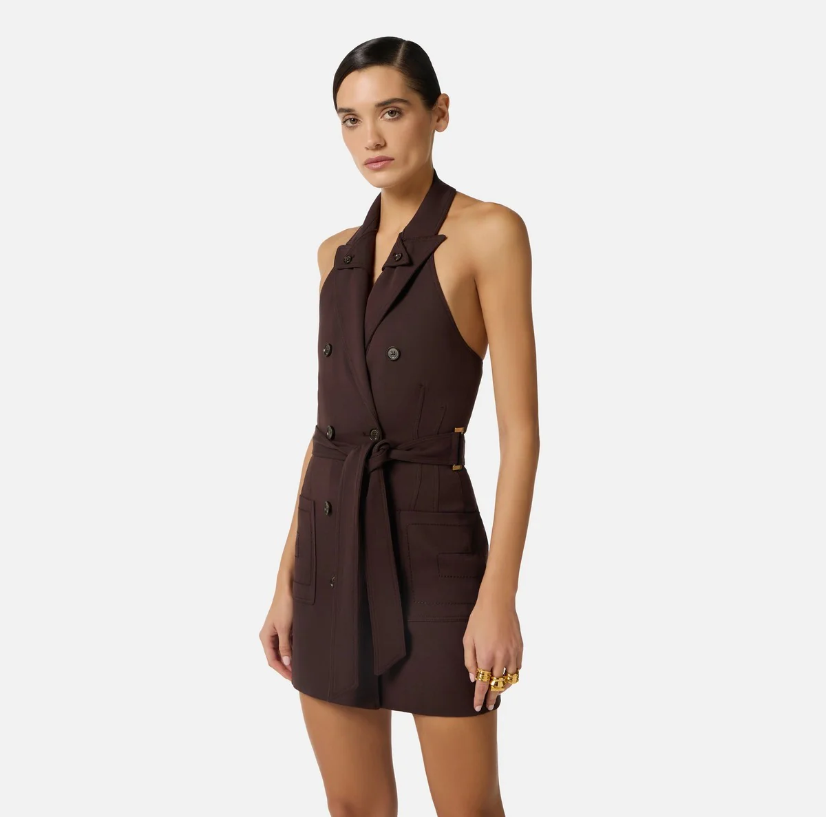 ELISABETTA FRANCHI Abito Donna AB91461E2 644 CACAO - Image 4