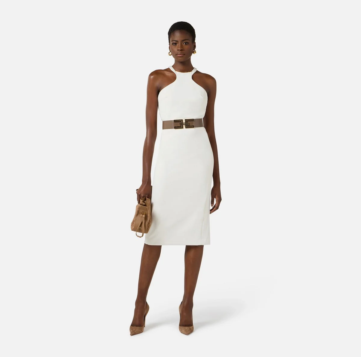 ELISABETTA FRANCHI Abito Donna  AB91761E2 360 Avorio - Image 4