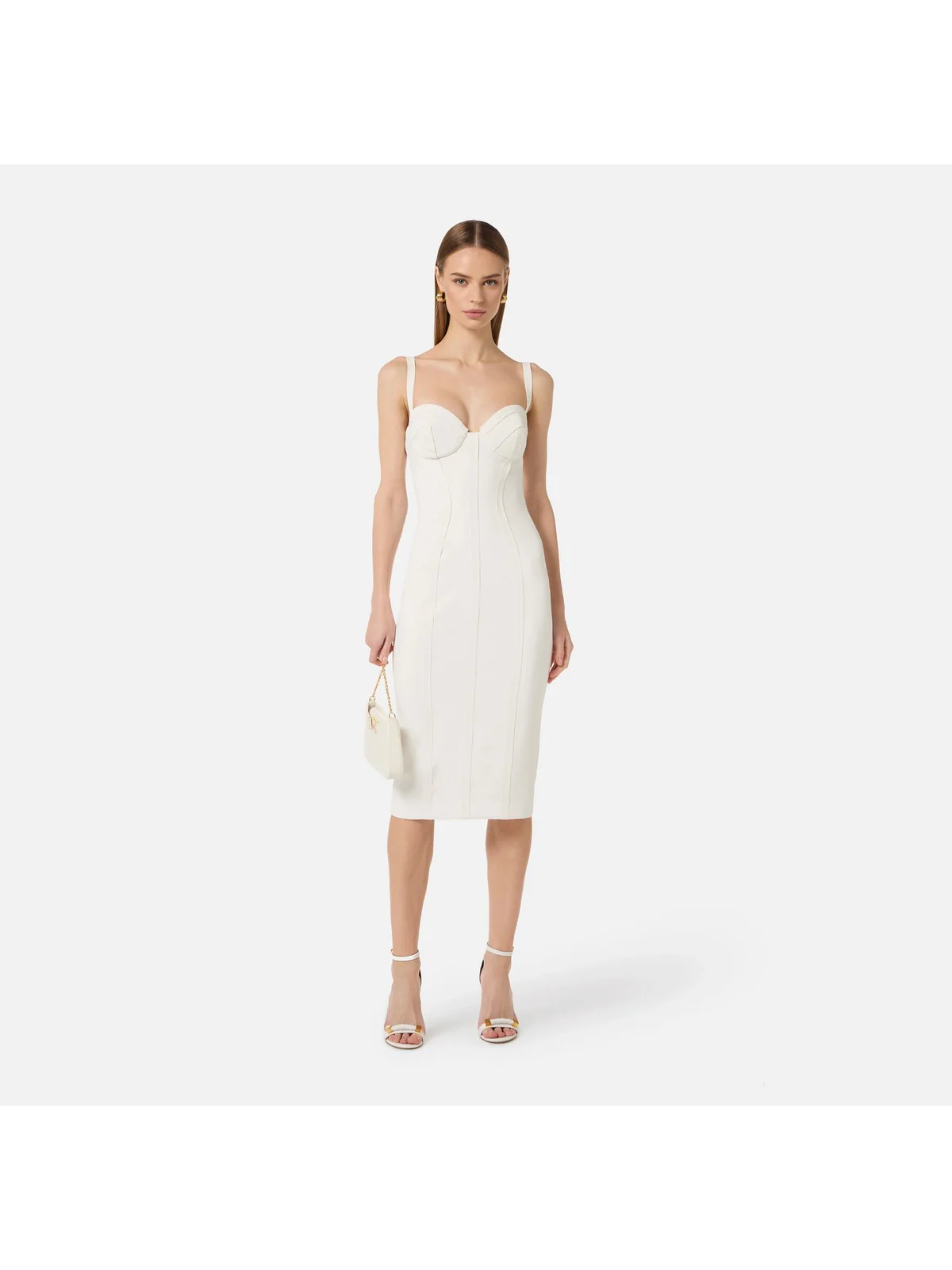 ELISABETTA FRANCHI Abito Donna  AB91861E2 360 Avorio - Image 5