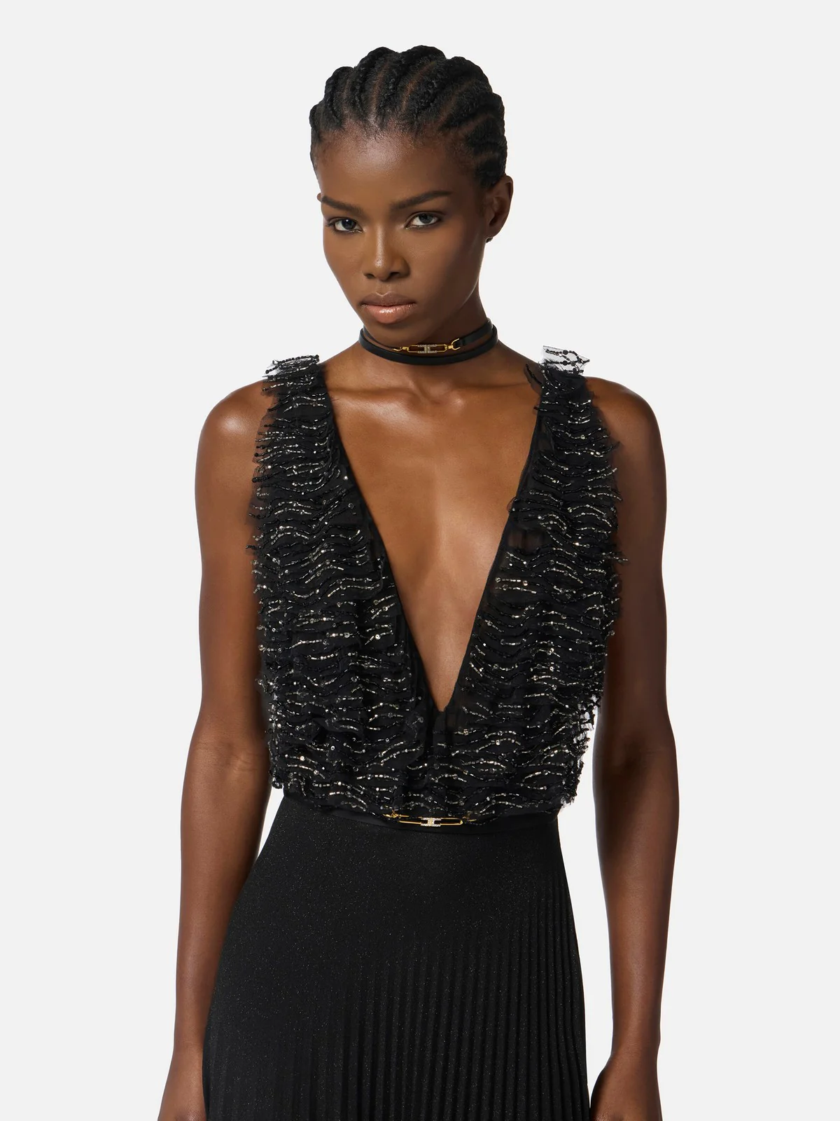 ELISABETTA FRANCHI Abito Donna  ABR1957E2 110 Nero - Image 3