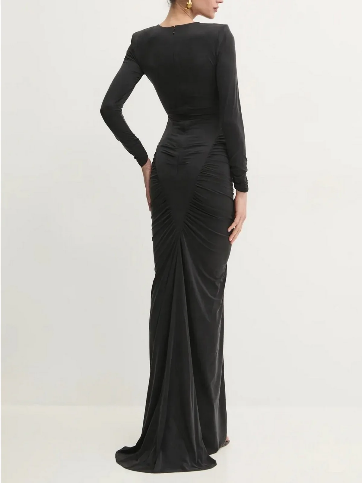 ELISABETTA FRANCHI Abito Donna  ABR3251E2-110 Nero - Image 5