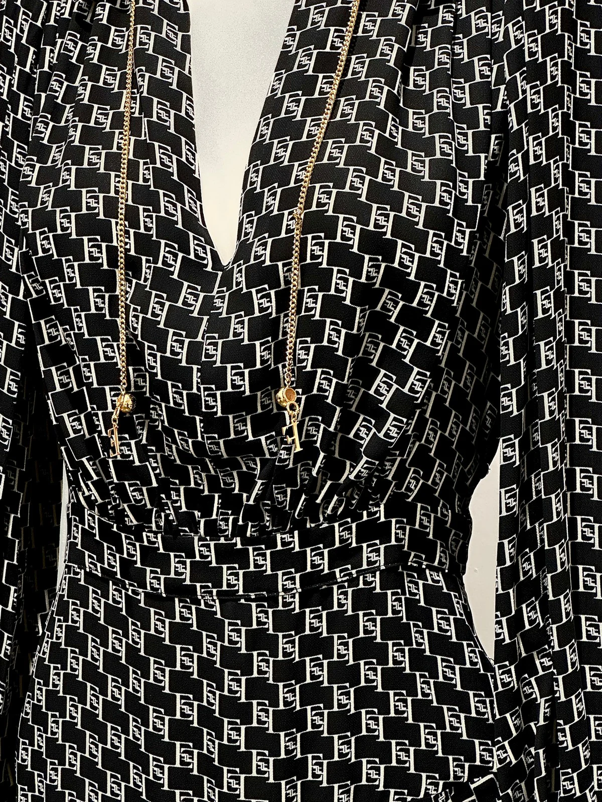 ELISABETTA FRANCHI Abito Donna  ABS5341E2 685 Nero - Image 3
