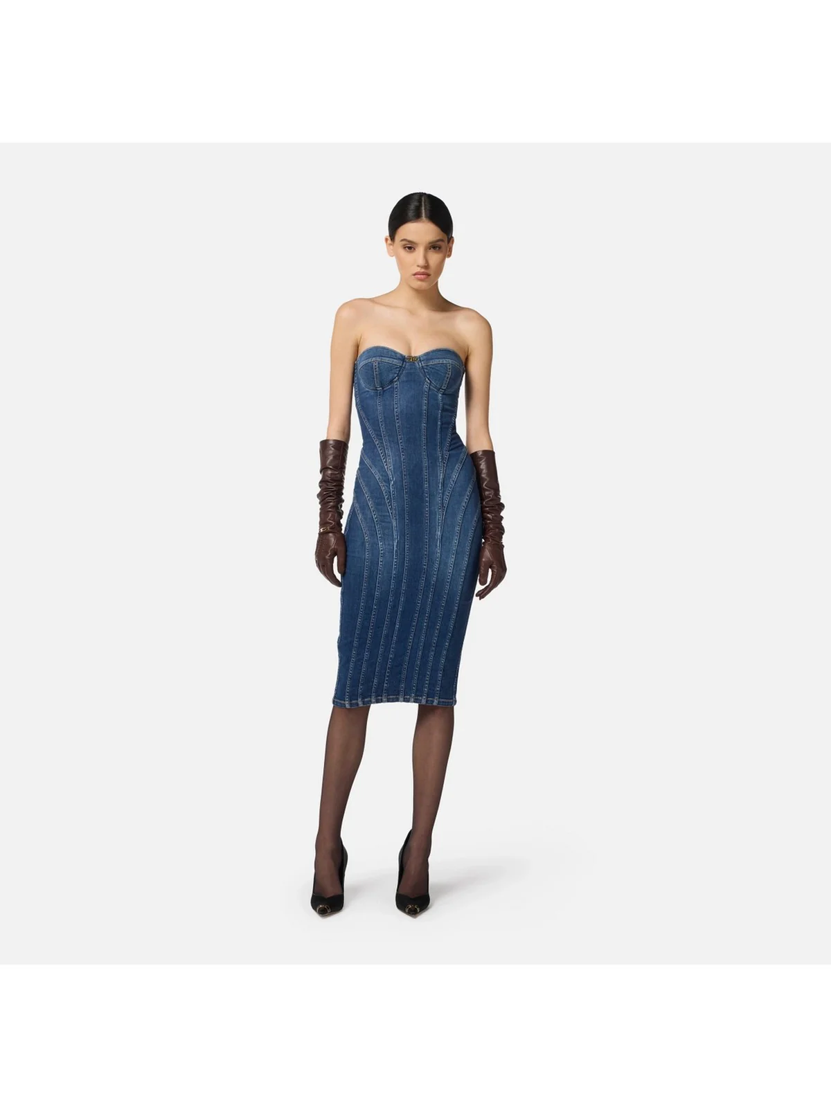ELISABETTA FRANCHI Abito Donna  AJ44D56E2 104 BLUE DENIM - Image 2