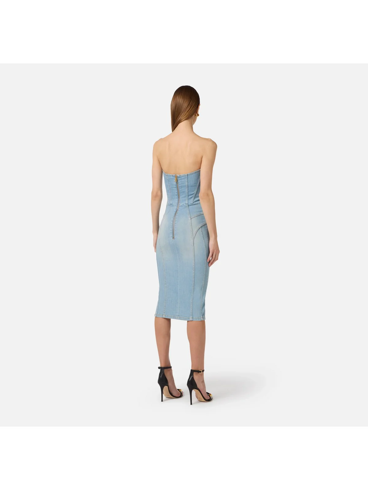 ELISABETTA FRANCHI Abito Donna  AJ47D61E2 192 LIGHT BLUE - Image 5