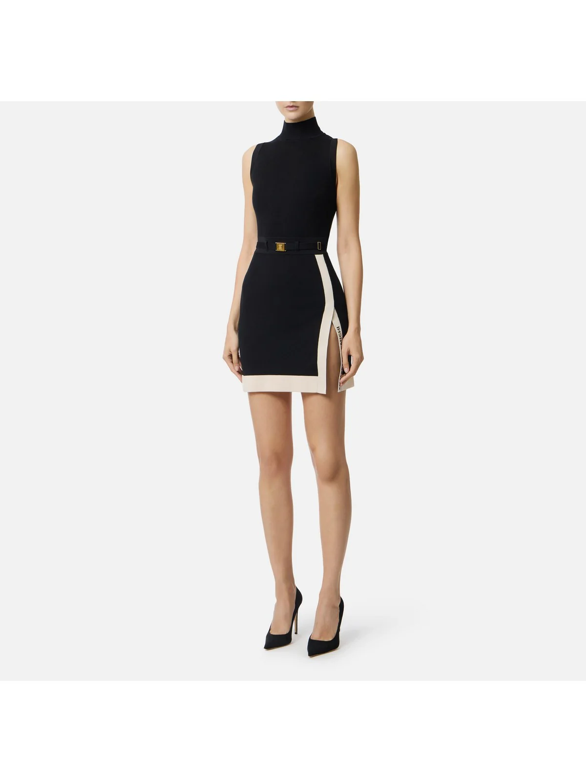 ELISABETTA FRANCHI Abito Donna  AM02S61E2 685 NERO/BURRO - Image 3