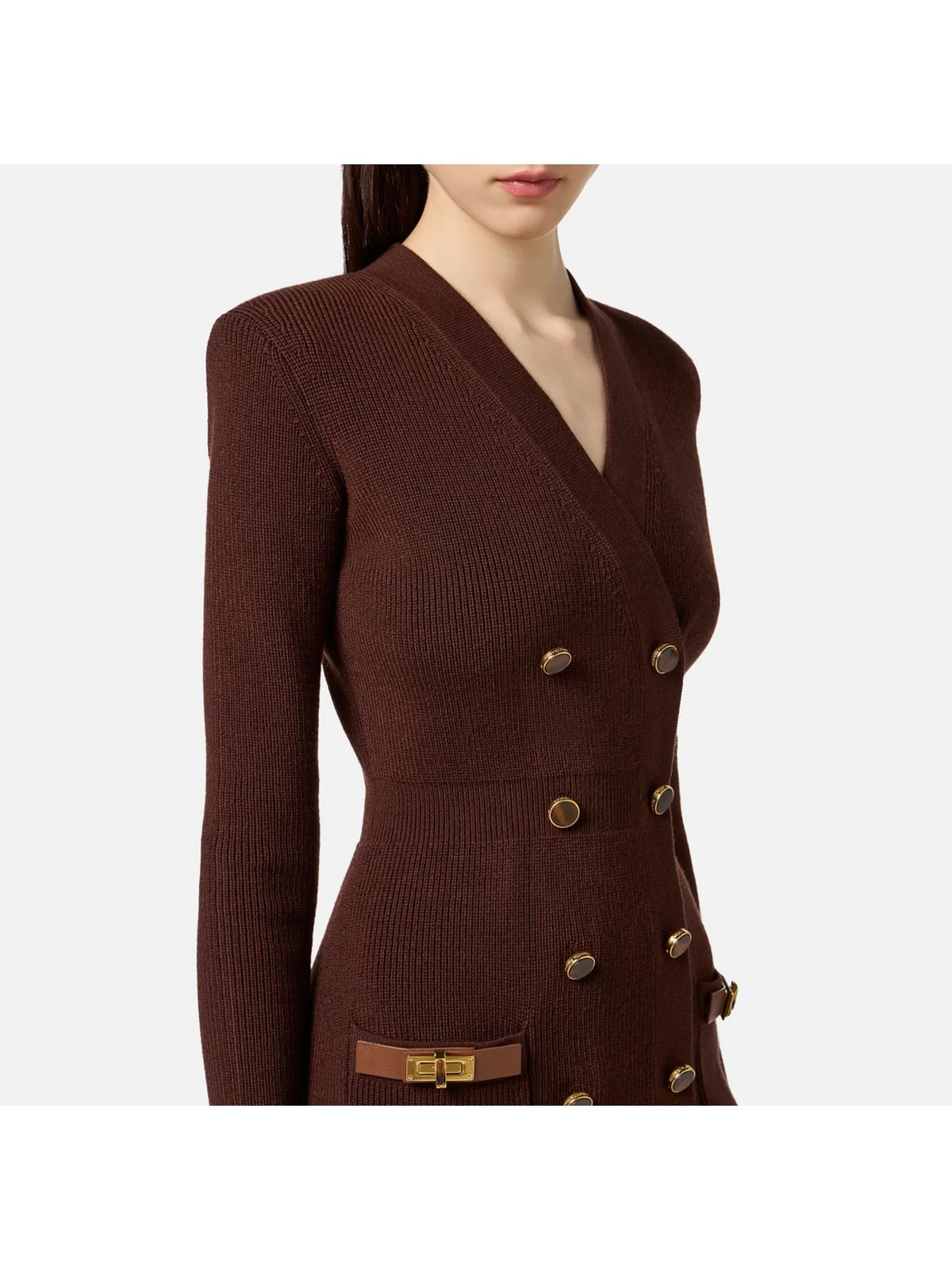 ELISABETTA FRANCHI Abito Donna  AM04S56E2 EA3 COFFEE - Image 4