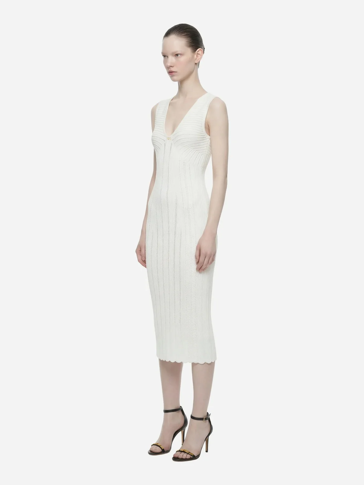 ELISABETTA FRANCHI Abito Donna  AM36B62E2 360 Avorio - Image 3
