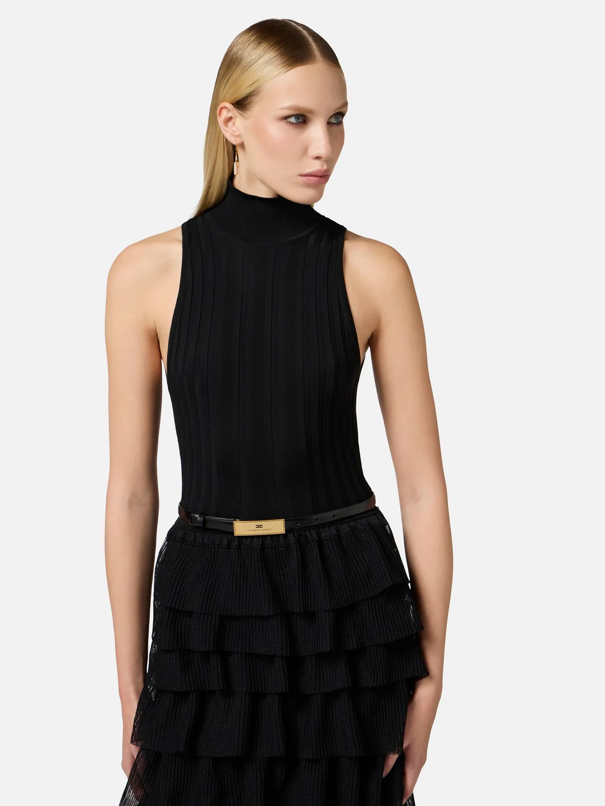 ELISABETTA FRANCHI Abito Donna  AM45S52E2-110 Nero - Image 3